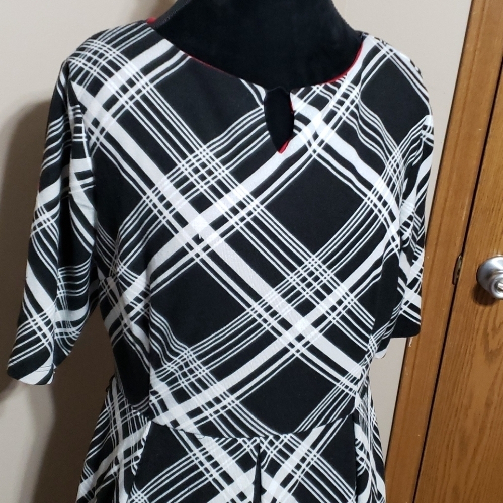 Anthony Richards black white graphic skater dress